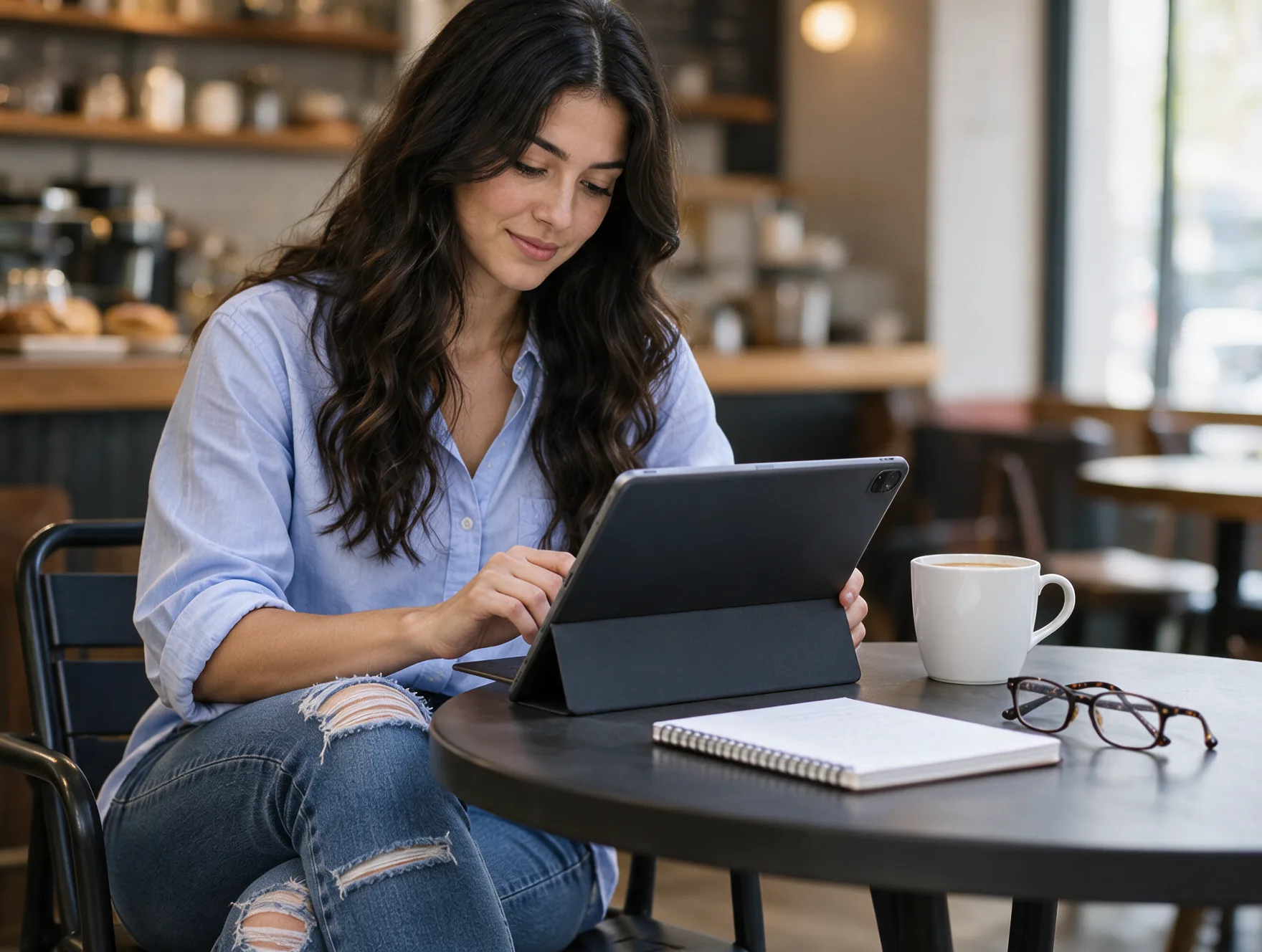 Business professional managing work and personal expenses